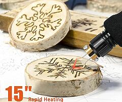 99 eur Wood Burning Pen Tool Set with Fast Heat Up Soldering Woodburner Station, 40W 250-750℃ - Image 3/7