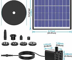 41 eur Solar Fountain Pump, 6.5W Panel Backup Solar Water Pump Floating Fountain, 6 Nozzles - Image 8/9