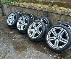 Bmw f10 19inch genuine alloy wheels with good tyres for sale