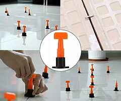 Professional Tile Leveling System 50pcs Pack Reusable Spacers for Walls Floors + Special Wrench