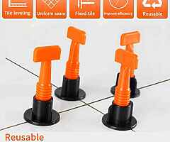 Professional Tile Leveling System 50pcs Pack Reusable Spacers for Walls Floors + Special Wrench