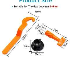 Professional Tile Leveling System 50pcs Pack Reusable Spacers for Walls Floors + Special Wrench - Image 3/10