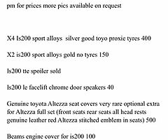 Parts clear out for sale