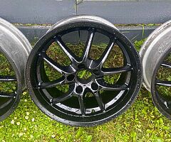 18” bmw j9.5 5x120 deep dish bbs style alloys - Image 3/5