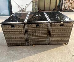 CUBE GARDEN RATTAN FURNITURE SET - 10 SEATER - FREE RAIN COVER - DELIVERY 