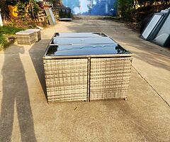 CUBE GARDEN RATTAN FURNITURE SET - 10 SEATER - FREE RAIN COVER - DELIVERY 