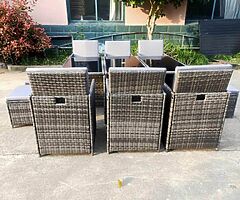 CUBE GARDEN RATTAN FURNITURE SET - 10 SEATER - FREE RAIN COVER - DELIVERY  - Image 4/4