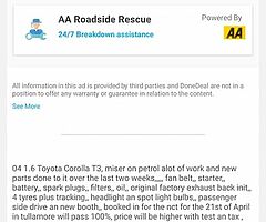 04 Corolla 1.6 Petrol VVTI T3 3DR