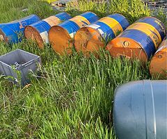 Used oil barrels and drums