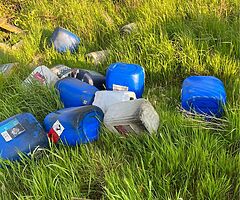Used oil barrels and drums