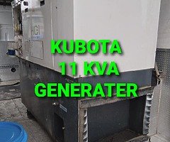 Kubota super silent 11 kva generator in excellent condition Only done 1900 hours privately owned in