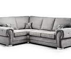 Left Hand Corner Sofa - Grey Fabric
