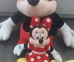 Large micky mouse teddy . Small light up minnie mouse