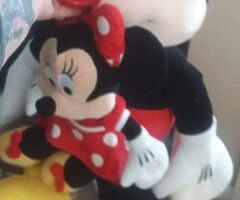 Large micky mouse teddy . Small light up minnie mouse