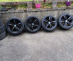 Bmw 19inch genuine alloy wheels with good tyres for sale