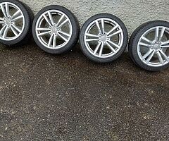 Audi vw 18inch genuine alloy wheels with good tyres for sale - Image 4/4