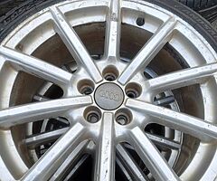 Audi vw 17inch 5x100 genuine alloy wheels with good tyres for sale