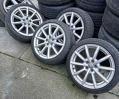Audi vw 17inch 5x100 genuine alloy wheels with good tyres for sale