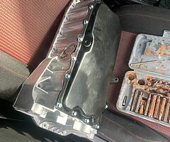 New unused shallow steel sump