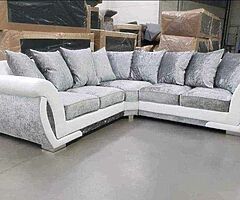 Brand new high quality Italian crushed velvet corner sofa