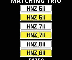 3 matching vehicle Regs in sequence 