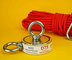 Double Sided Magnet Fishing 250kg Each Side D75mm With 20m Rope Ready to Go - Image 8/10