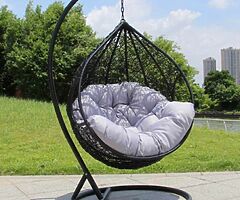 EGG HANGING RATTAN CHAIR - XXL CUSHIONS - DELIVERY 