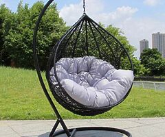 EGG HANGING RATTAN CHAIR - XXL CUSHIONS - DELIVERY 