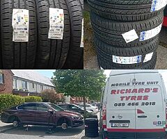 Brand new tyres at competitive prices. 
Mobile tyre fitting. Dublin
