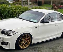 Bmw 1 series maxton gloss black side extension and gloss black spoiler