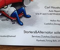 starter & alternator repairs for all makes of cars, vauxhall, toyota, ford, peugeot, 0870536605