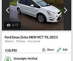 Ford smax Zetec NCT TIL 2021