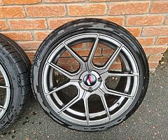 Japan Racing JR30 17 Inch 4x100 Alloy Wheels + Bridgestone 205 45 17 Tyres & Spigot Rings - Image 4/8