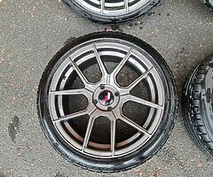 Japan Racing JR30 17 Inch 4x100 Alloy Wheels + Bridgestone 205 45 17 Tyres & Spigot Rings - Image 5/8