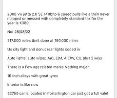 2008 Volkswagen Jetta 2.0 tdi 140bhp 6 speed ￼ - Image 6/10