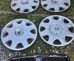 Rover wheel trims, transit tyre, wheel trims