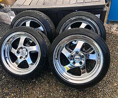 Chrome dished alloys jap fitment 5x114.3