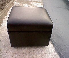 leather armchair and footstool