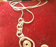 Ladies silver chain and pendant