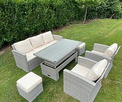 HAVANNA GARDEN RATTAN SET & RISING DINING TABLE 