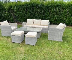 HAVANNA GARDEN RATTAN SET & RISING DINING TABLE 