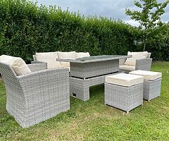 HAVANNA GARDEN RATTAN SET & RISING DINING TABLE 