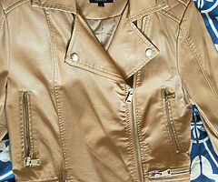 Leather jacket in camel color