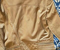 Leather jacket in camel color