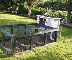 Rabbit hutch and run.