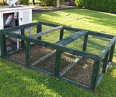 Rabbit hutch and run.