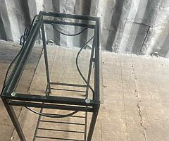 Glassy metal table