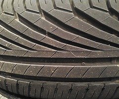 Tyres with alu wheels.