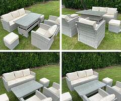 GARDEN RATTAN FURNITURE SOFA SET / RISING DINING TABLE / DELIVERY 