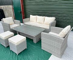 GARDEN  RATTAN FURNITURE SOFA SET + RISING TABLE - DELIVERY 